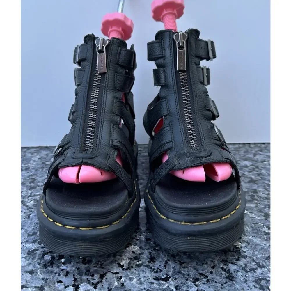 Dr martens OLSON ZIPPED LEATHER STRAP SANDALS size US 9